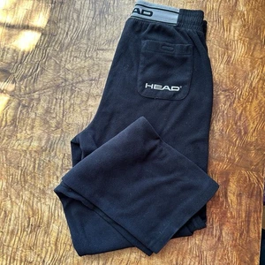 HEAD Solid Black Casual Fleece Warmup Pants - Size Small - Mens Tennis - Picture 1 of 7
