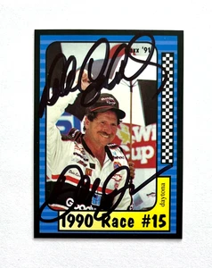 Dale Earnhardt & Dale Jr NASCAR 1991 Maxx #185 Daytona Autographed Signed - Picture 1 of 5