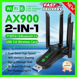1000Mbps WiFi 6 USB Adapter Bluetooth 5.4 Dual Band 2.4G+5.8Ghz Wireless Card - Picture 1 of 5