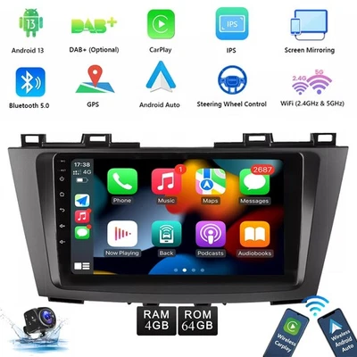 Apple CarPlay For 2005-2010 Mazda 5 Car Stereo Radio GPS Navi Android 14 4G+64GB Foto 1 de 4