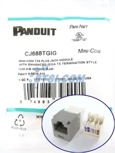 Módulo Mini-Com GENIUNE Panduit CJ688TGIG Cat6, Gris ~STSI - Imagen 1 de 3
