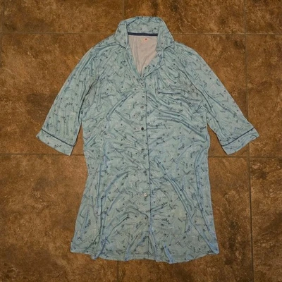 Azul Claro Floral | ROSA K | Bata Manga Larga Foto 1 de 3