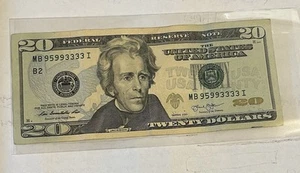 95993333⭐️RARE Fancy Serial Number 4 Of A Kind 3s + High Serial Number See Photo - Picture 1 of 1