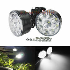 2pcs White 9 LED Round Daytime Running Light DRL Car Fog Day Driving Lamp 12V