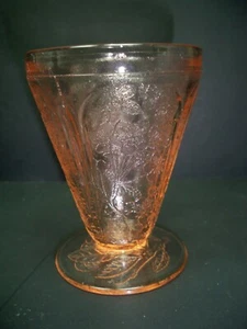 Vintage Depression Jeanette Glass Cherry Blossom Pink 3 3/4" AOP Tumbler Perfect - Picture 1 of 7