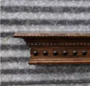 Dentil Crown Molding Mantel with Hardwood Domes wooden Wall Handmade wood carvin - Picture 1 of 7