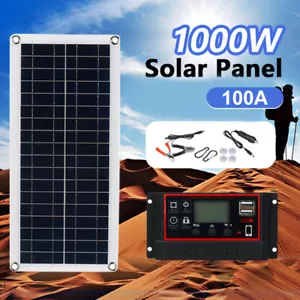 1000W Flexible Solar Panel Mono 12V Home RV Boat Camping Power Battery Charging - Picture 1 of 14