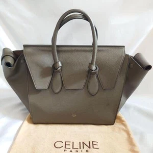Auth Celine Tie Bag Leather Handbag From Japan - Picture 1 of 10