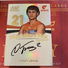 2023 Select AFL Legacy Draft Pick Signature Darcy Jones GWS Giants 27/90