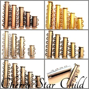 Silver gold bronze copper black magnetic slide barrel clasp 2 3 4 5 6 strand - Bild 1 von 30