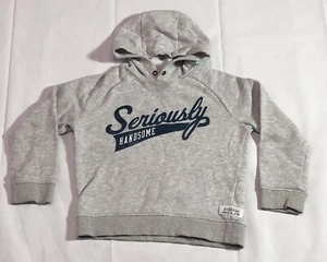Carter's Hoodie Sweater Boys 5T Graphic Print "Seriously Handsome" Coastal Gray - Picture 1 of 12