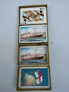 SHAW SAVILL LINE NAUTICAL TWIN BOX Playing Cards 1950's Vintage  Memorabilia VGC - Bild 1 von 12