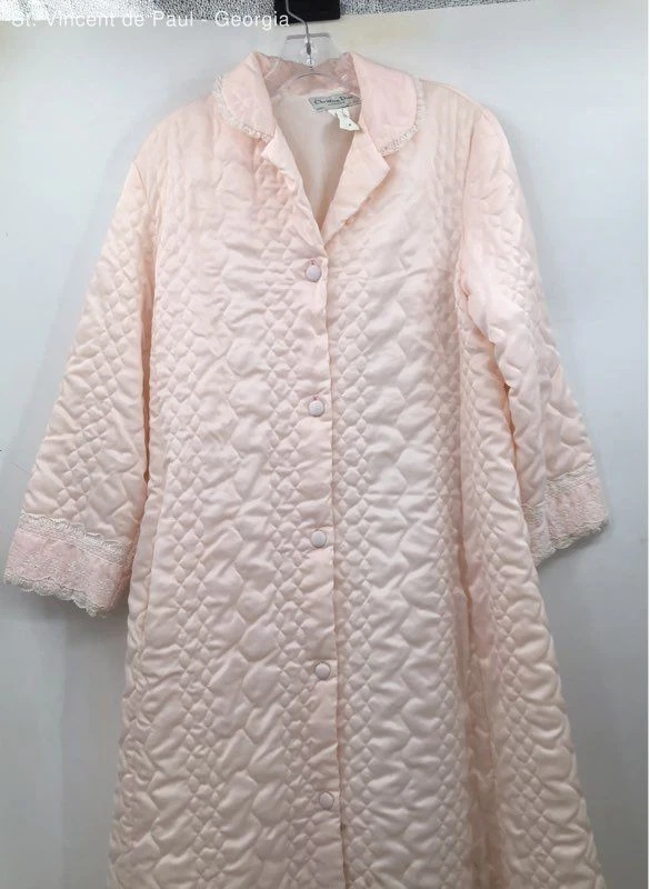 迪奥内衣复古粉色绗缝缎面美国联盟制造睡衣 M — 第 1/4 张图片