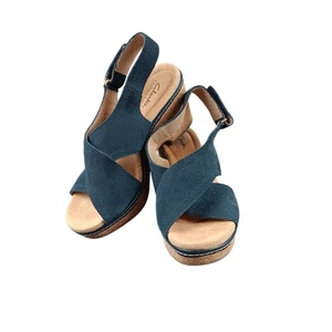 Clarks Collection Damen-Keilsandalen Veloursleder Kreuzriemen Größe 6,5 - Bild 1 von 9