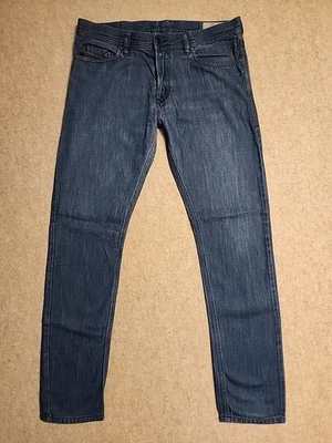 Jeans Diesel Tepphar W34 L32 Slim Zanahoria Botón Mosca Denim Lavado R4FZ8 Azul Foto 1 de 4