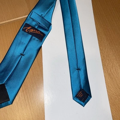 Egara men's tie Aqua blue Bright Color , no pattern Solid Long Skinny 61x2 1/2” - Imagem 1 de 4