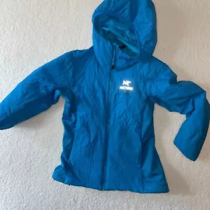 Arc'teryx Damen M mittelleicht dehnbar mit durchgehendem Reißverschluss Hoodie Y2K blau blaublau blaugrün - Bild 1 von 16