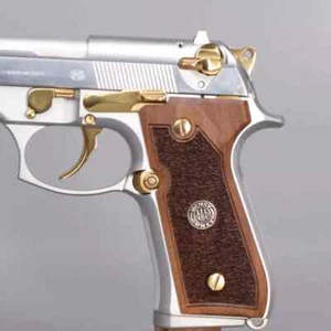 Beretta 92FS 96 98 M9 Walnut New gun Grips Pistol handmade Walnut Wood Nice logo - Picture 1 of 2