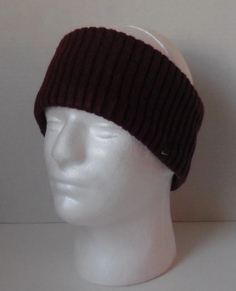 Nike Knit Wide Headband Adult Unisex Dark Beetroot/Black/Silver