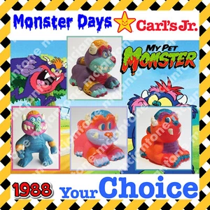 Suelto Carl's Jr 1988 My Pet Monster Days Gwonk Rark TCFC Wogster TU ELECCIÓN Juguete - Imagen 1 de 14