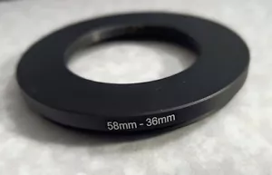 58mm-36mm 58-36 mm 58 to 36 Step Down Metal Filter Ring Adapter Stepping 58-36mm - Picture 1 of 4