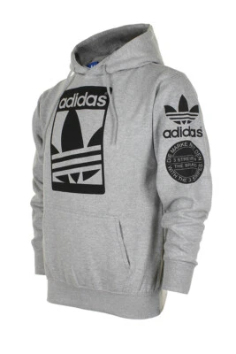 Adidas Men's Original Trefoil Street Graphic Front Pocket Active Pullover Hoodie - Image 1 of 4