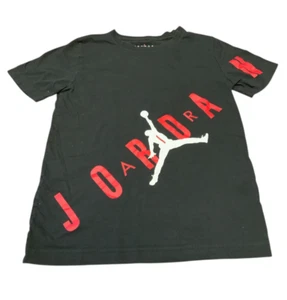 Air Jordan Short Sleeve Black T-Shirt Medium 10-12 Years 132-147 CM 100% Cotton - Picture 1 of 3