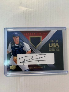 Petey Paramore 2008 USA Baseball Jersey Auto Card #PPE-18 Serial #019/195