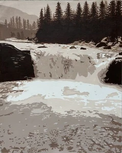 Alberta Falls acrylic painting original - Picture 1 of 1