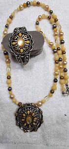 Carolyn Pollack Necklace, Pendant, Bracelet Set,  Mother of Pearl, RIOS, 925 SS