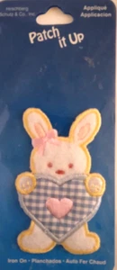 Hirschberg Schulz Bunny Rabbit w/ Heart Iron-On Patch it Up - Picture 1 of 10