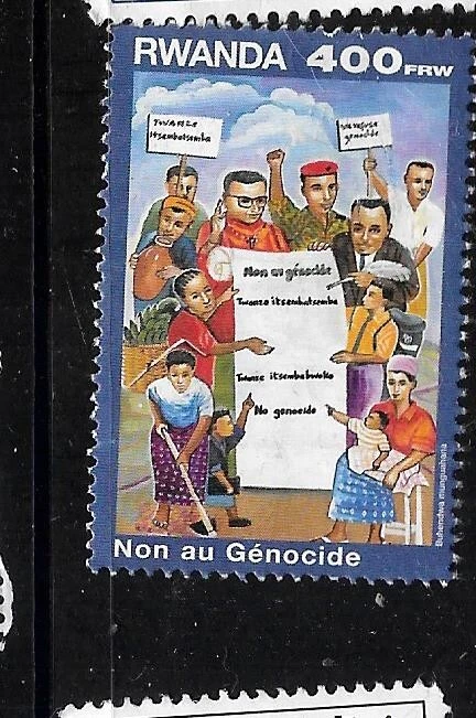 SELLO CONMEMORATIVO USADO POSTAL DE RUANDA SC# 1394 1999 PERSONAS PROTESTANDO 400FR Foto 1 de 1