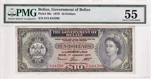 Belize, 10 Dollars, 1976, AUNC, p36c - Picture 1 of 2