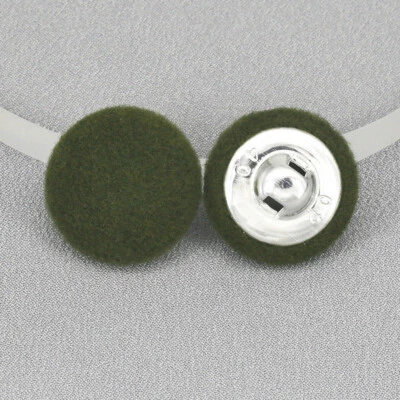 Cashmere Wool Fabric Covered Dome Metal Loop Aluminum Buttons Coat Sweater Diy - Image 1 of 4