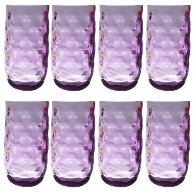 Juego de 8 vasos de vidrio para beber QG de plástico acrílico colorido transparente de 22 oz púrpura Foto 1 de 4