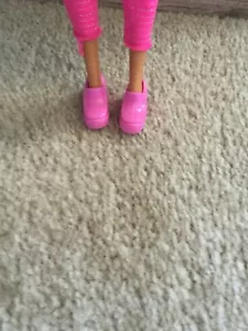 Barbie Doll Shoes Bubble Gum Pink Color Athletic Tennis Shoes Rubberish Feel - Picture 1 of 8