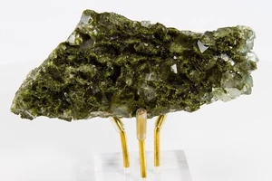 Green Epidote and Quartz Crystal Cluster Hakkari Turkey 105 mm 143g H2113 - Picture 1 of 15