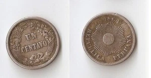 Peru UN 1 CENTAVO 1864 R Hochwertig !!! - Bild 1 von 1