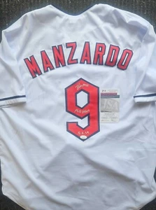 Kyle Manzardo Cleveland Guardians Signed White Inscribed MLB DEBUT Jersey JSA - Picture 1 of 2