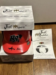 LAYNCE NIX Frisco Rough Riders AUTO Mini Baseball Helmet JUST MINORS (220/240) - Picture 1 of 4