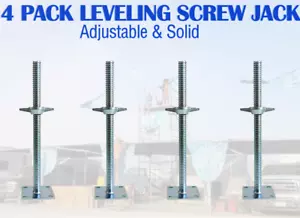 4pcs Leveling Hollow Screw Jack Set Scaffolding Plain Finish Top Support Rod - Picture 1 of 18