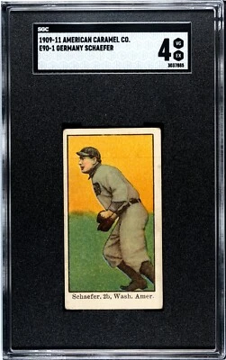 1909-11 E90-1 American Caramel: GERMANY SCHAEFER Washington Senators ~ SGC 4 - Image 1 of 2