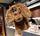 NEW Fuzzy Brown Dog Puppy Doodle Phone Case Cute iPhone 15 NWT Fur Furry