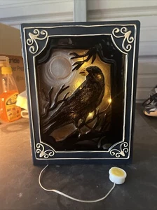 Raven Black Bird Crow Metal Light Box Decor/ Tested and Works - Picture 1 of 5