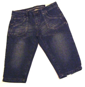 Arizona Size 10 Regular Skimmer Shorts Adjustable Waist Sequins Dark Denim New - Picture 1 of 3