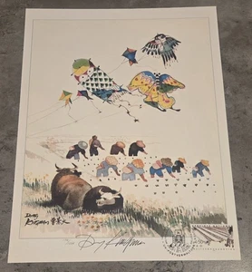 DONG KINGMAN WFUNA HAND SIGNED LITHOGRAPH 1984 172/1000 W/STAMP NICE! - Picture 1 of 2