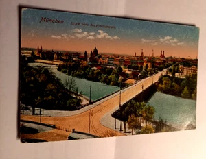 HISTOR. FARB-AK, MÜNCHEN, BLICK VOM MAXIMILIANEUM AUF STADT ungel. " - Picture 1 of 2