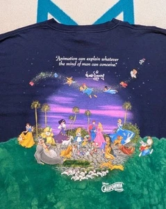 Camicia Animazione Disney Vintage Made In USA Pocahontas Biancaneve Cenerentola XL - Foto 1 di 7