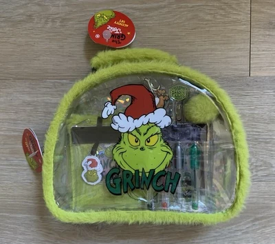 (NUEVO CON ETIQUETAS) Juego de 12 actividades navideñas Justice Girl's the Grinch con estuche de piel Foto 1 de 4