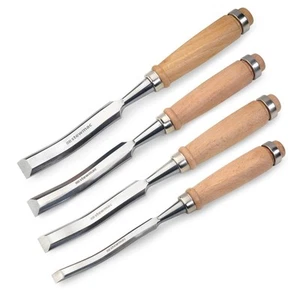 StewMac Curved Guitar Brace Chisels, Set of 4 - Picture 1 of 6
